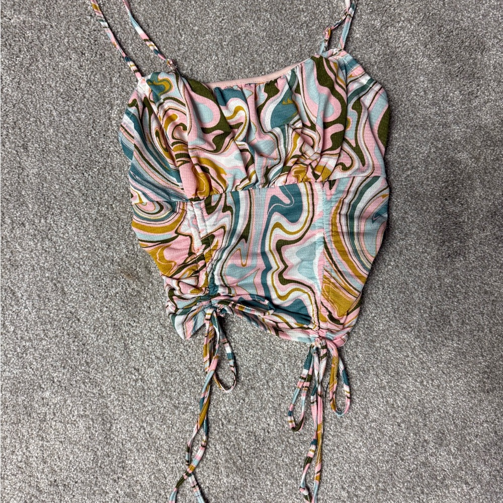 Multicolor Swirl Patterned Women's Top